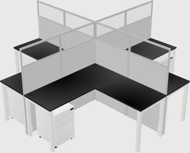 Shared l-shaped cubicles
