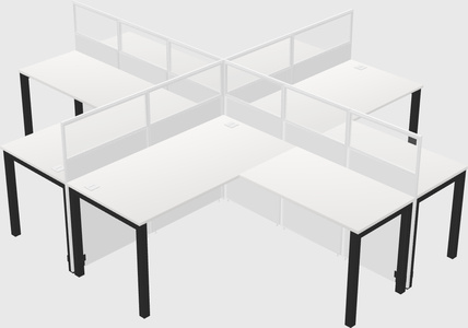 Shared l-shaped cubicles