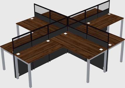 Shared l-shaped cubicles