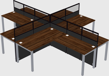Shared l-shaped cubicles