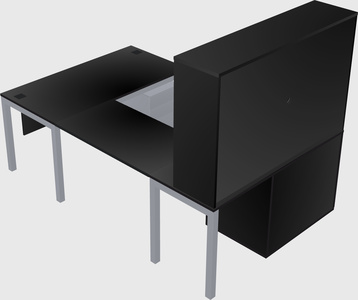 U-shaped desk + cabinet