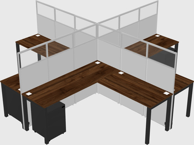 Shared l-shaped cubicles