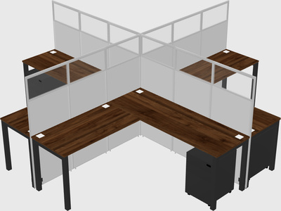 Shared l-shaped cubicles