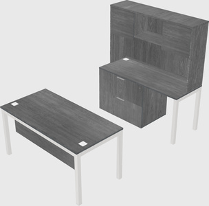 Parallel desk + file cabinet