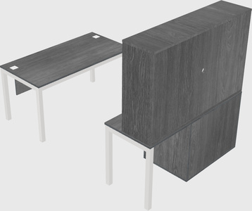 Parallel desk + file cabinet