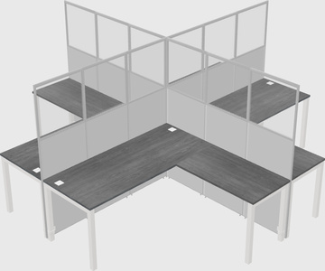Shared l-shaped cubicles