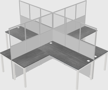 Shared l-shaped cubicles