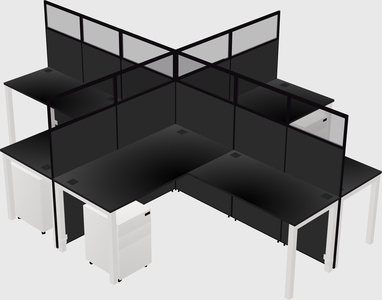 Shared l-shaped cubicles