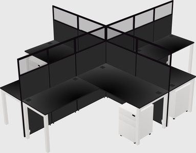 Shared l-shaped cubicles