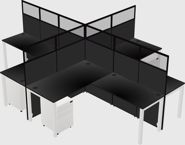 Shared l-shaped cubicles