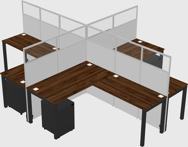 Shared l-shaped cubicles