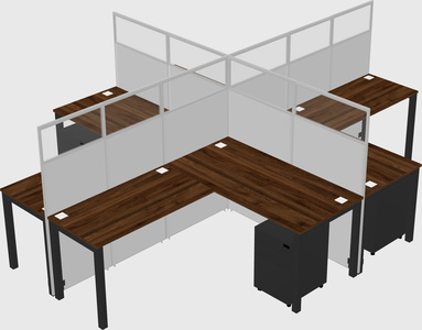 Shared l-shaped cubicles