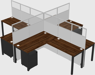 Shared l-shaped cubicles