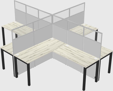 Shared l-shaped cubicles