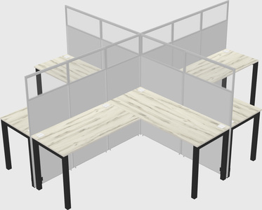 Shared l-shaped cubicles