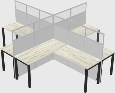 Shared l-shaped cubicles