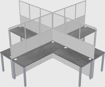 Shared l-shaped cubicles