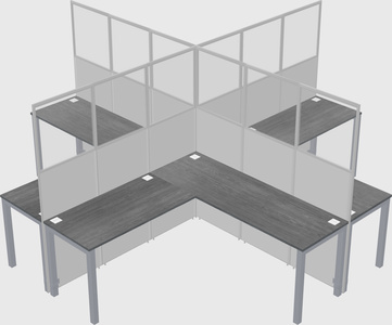 Shared l-shaped cubicles