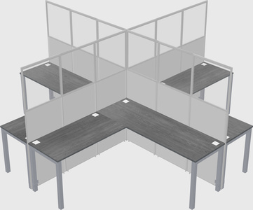 Shared l-shaped cubicles