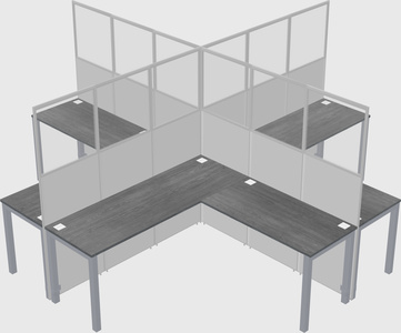 Shared l-shaped cubicles