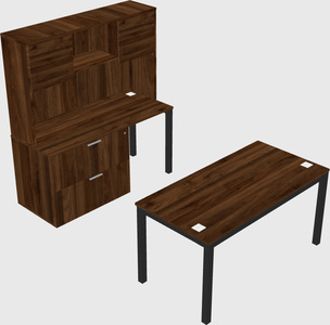 Parallel desk + file cabinet