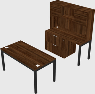 Parallel desk + file cabinet