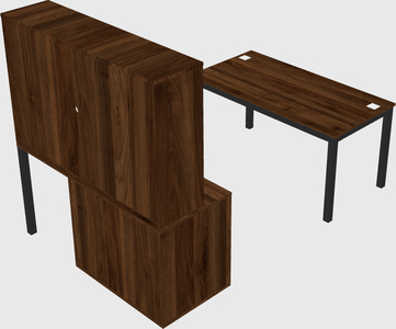 Parallel desk + file cabinet