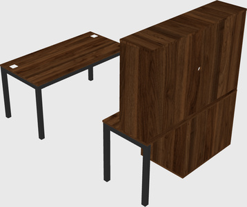 Parallel desk + file cabinet