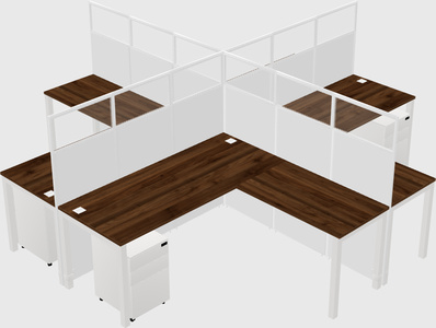 Shared l-shaped cubicles