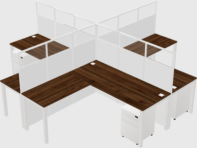 Shared l-shaped cubicles