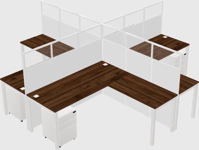 Shared l-shaped cubicles