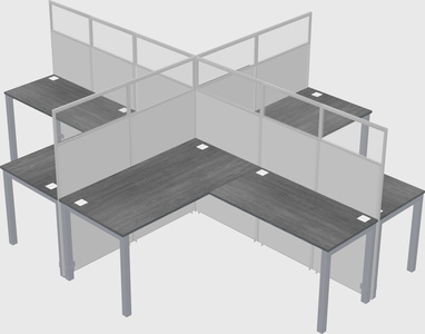 Shared l-shaped cubicles