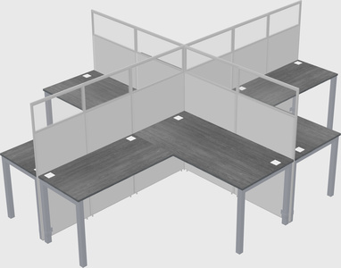 Shared l-shaped cubicles
