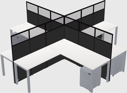 Shared l-shaped cubicles