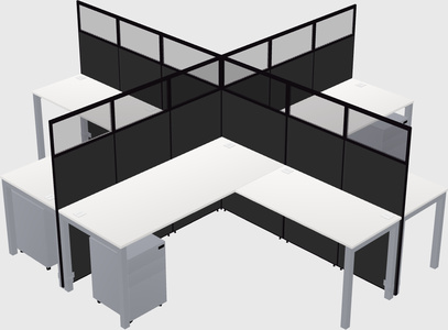 Shared l-shaped cubicles