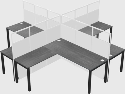 Shared l-shaped cubicles
