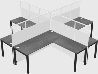 Shared l-shaped cubicles