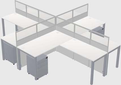 Shared l-shaped cubicles