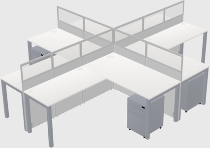 Shared l-shaped cubicles