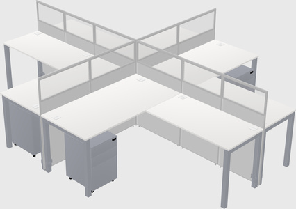 Shared l-shaped cubicles