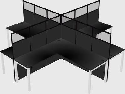 Shared l-shaped cubicles