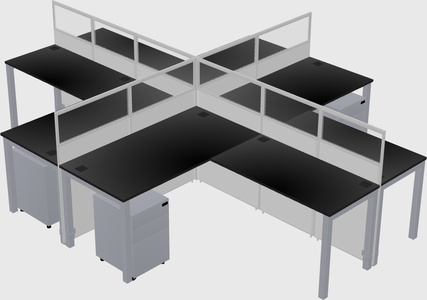 Shared l-shaped cubicles