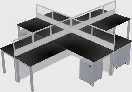 Shared l-shaped cubicles