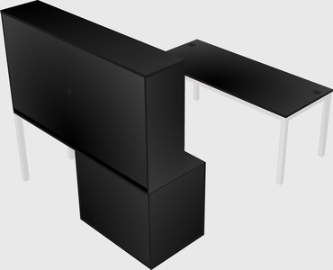 Parallel desk + file cabinet