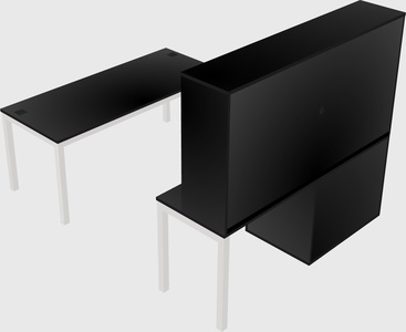 Parallel desk + file cabinet