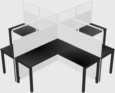 Shared l-shaped cubicles