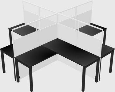 Shared l-shaped cubicles