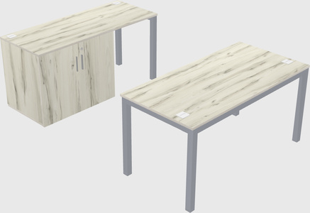Parallel desk + cabinet