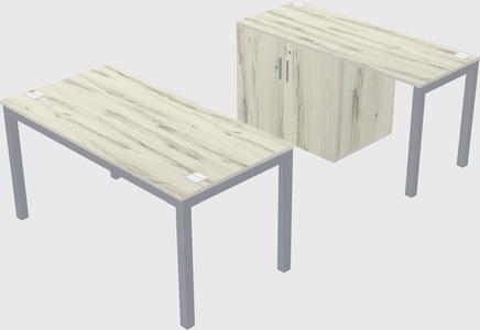Parallel desk + cabinet