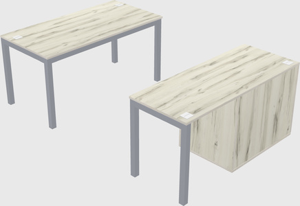 Parallel desk + cabinet